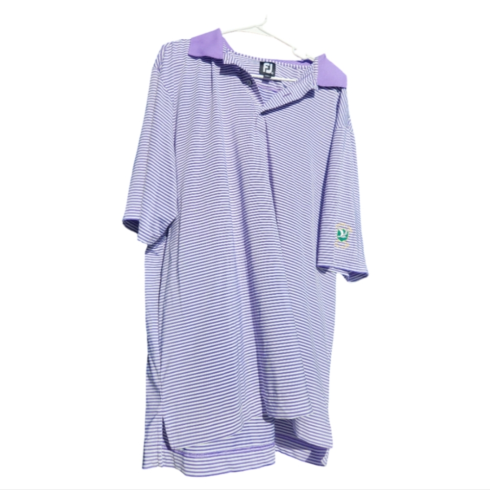 FootJoy Purple and White Striped Polo Shirt